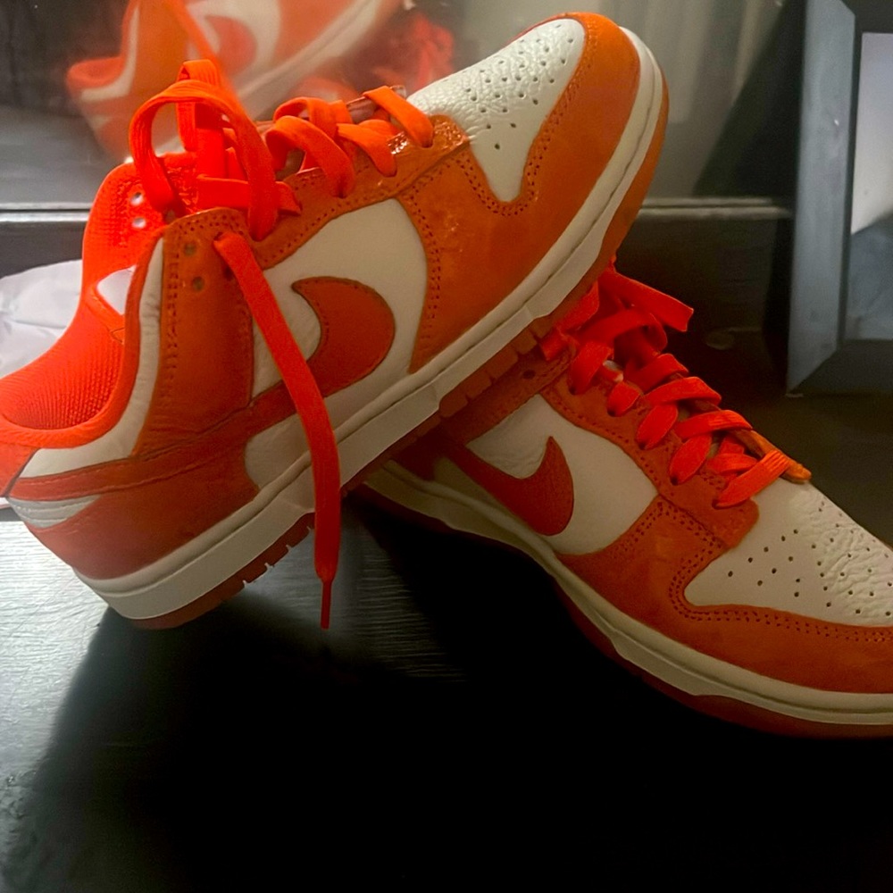 Orange and white womens dunks . Size 6.5